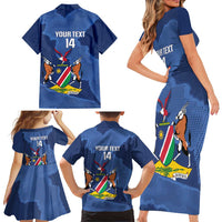 Custom Namibia Cricket Family Matching Short Sleeve Bodycon Dress and Hawaiian Shirt Go Eagles Est 1992 - Wonder Print Shop
