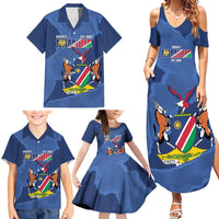 Custom Namibia Cricket Family Matching Summer Maxi Dress and Hawaiian Shirt Go Eagles Est 1992 - Wonder Print Shop