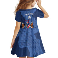 Custom Namibia Cricket Kid Short Sleeve Dress Go Eagles Est 1992 - Wonder Print Shop
