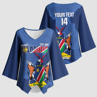 Custom Namibia Cricket Kimono Sleeve Blouse Go Eagles Est 1992 - Wonder Print Shop