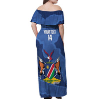 Custom Namibia Cricket Off Shoulder Maxi Dress Go Eagles Est 1992 - Wonder Print Shop