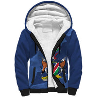 Custom Namibia Cricket Sherpa Hoodie Go Eagles Est 1992 - Wonder Print Shop