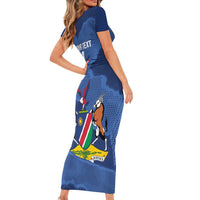 Custom Namibia Cricket Short Sleeve Bodycon Dress Go Eagles Est 1992 - Wonder Print Shop
