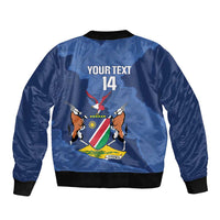 Custom Namibia Cricket Sleeve Zip Bomber Jacket Go Eagles Est 1992 - Wonder Print Shop