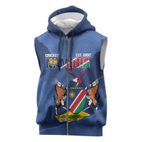 Custom Namibia Cricket Sleeveless Zip Hoodie Go Eagles Est 1992 - Wonder Print Shop