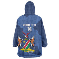 Custom Namibia Cricket Wearable Blanket Hoodie Go Eagles Est 1992 - Wonder Print Shop