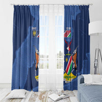 Custom Namibia Cricket Window Curtain Go Eagles Est 1992 - Wonder Print Shop
