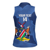 Custom Namibia Cricket Women Sleeveless Polo Shirt Go Eagles Est 1992 - Wonder Print Shop