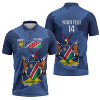 Custom Namibia Cricket Zipper Polo Shirt Go Eagles Est 1992 - Wonder Print Shop