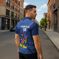 Custom Namibia Cricket Zipper Polo Shirt Go Eagles Est 1992 - Wonder Print Shop