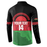 Custom Malawi Cricket Button Sweatshirt Go Champions Flag Style - Wonder Print Shop