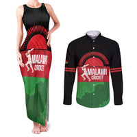 Custom Malawi Cricket Couples Matching Tank Maxi Dress and Long Sleeve Button Shirt Go Champions Flag Style - Wonder Print Shop