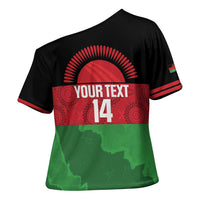 Custom Malawi Cricket Cross Shoulder Shirt Go Champions Flag Style - Wonder Print Shop