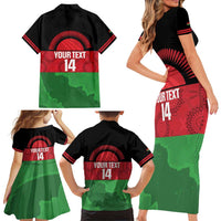 Custom Malawi Cricket Family Matching Short Sleeve Bodycon Dress and Hawaiian Shirt Go Champions Flag Style - Wonder Print Shop