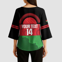 Custom Malawi Cricket Kimono Sleeve Blouse Go Champions Flag Style - Wonder Print Shop