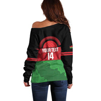 Custom Malawi Cricket Off Shoulder Sweater Go Champions Flag Style - Wonder Print Shop