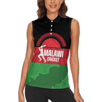 Custom Malawi Cricket Women Sleeveless Polo Shirt Go Champions Flag Style - Wonder Print Shop