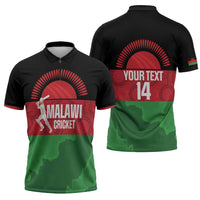 Custom Malawi Cricket Zipper Polo Shirt Go Champions Flag Style - Wonder Print Shop