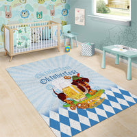 Germany Oktoberfest Area Rug Dachshund Beer and Bavarian Pretzel
