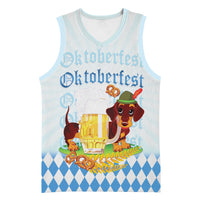 Germany Oktoberfest Basketball Jersey Dachshund Beer and Bavarian Pretzel