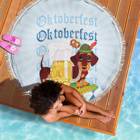 Germany Oktoberfest Beach Blanket Dachshund Beer and Bavarian Pretzel