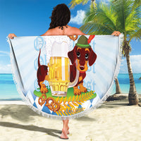 Germany Oktoberfest Beach Blanket Dachshund Beer and Bavarian Pretzel