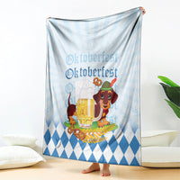 Germany Oktoberfest Blanket Dachshund Beer and Bavarian Pretzel