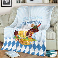 Germany Oktoberfest Blanket Dachshund Beer and Bavarian Pretzel