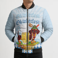 Germany Oktoberfest Bomber Puffer Jacket Dachshund Beer and Bavarian Pretzel