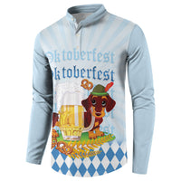 Germany Oktoberfest Button Sweatshirt Dachshund Beer and Bavarian Pretzel