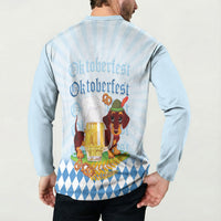 Germany Oktoberfest Button Sweatshirt Dachshund Beer and Bavarian Pretzel