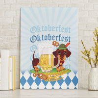 Germany Oktoberfest Canvas Wall Art Dachshund Beer and Bavarian Pretzel