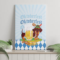 Germany Oktoberfest Canvas Wall Art Dachshund Beer and Bavarian Pretzel