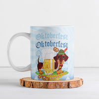 Germany Oktoberfest Ceramic Mug Dachshund Beer and Bavarian Pretzel