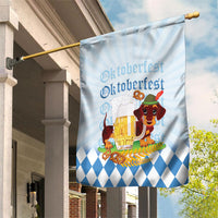 Germany Oktoberfest Garden Flag Dachshund Beer and Bavarian Pretzel