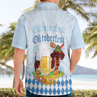 Germany Oktoberfest Hawaiian Shirt Dachshund Beer and Bavarian Pretzel