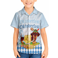 Germany Oktoberfest Hawaiian Shirt Dachshund Beer and Bavarian Pretzel