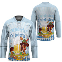 Germany Oktoberfest Hockey Jersey Dachshund Beer and Bavarian Pretzel