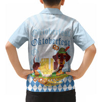 Germany Oktoberfest Kid Hawaiian Shirt Dachshund Beer and Bavarian Pretzel