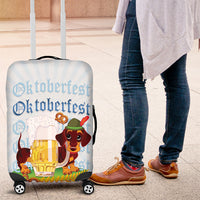 Germany Oktoberfest Luggage Cover Dachshund Beer and Bavarian Pretzel