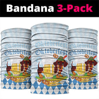 Germany Oktoberfest Neck Gaiter Dachshund Beer and Bavarian Pretzel