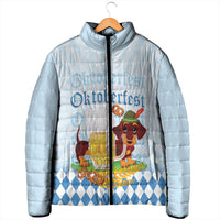 Germany Oktoberfest Padded Jacket Dachshund Beer and Bavarian Pretzel