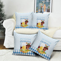 Germany Oktoberfest Pillow Cover Dachshund Beer and Bavarian Pretzel