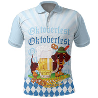 Germany Oktoberfest Polo Shirt Dachshund Beer and Bavarian Pretzel