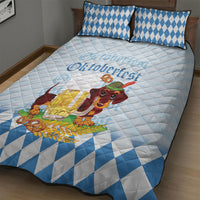 Germany Oktoberfest Quilt Bed Set Dachshund Beer and Bavarian Pretzel