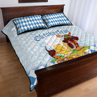 Germany Oktoberfest Quilt Bed Set Dachshund Beer and Bavarian Pretzel
