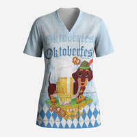 Germany Oktoberfest Scrub Top Dachshund Beer and Bavarian Pretzel