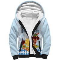 Germany Oktoberfest Sherpa Hoodie Dachshund Beer and Bavarian Pretzel