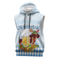 Germany Oktoberfest Sleeveless Hoodie Dachshund Beer and Bavarian Pretzel
