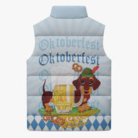 Germany Oktoberfest Sleeveless Puffer Jacket Dachshund Beer and Bavarian Pretzel
